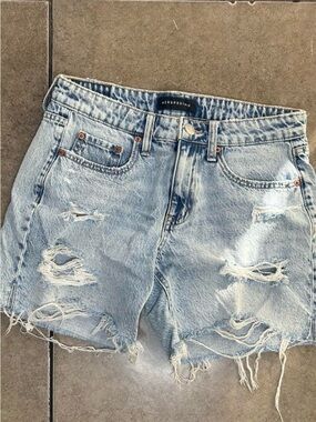 Aeropostale Light Blue Distressed Denim Shorts